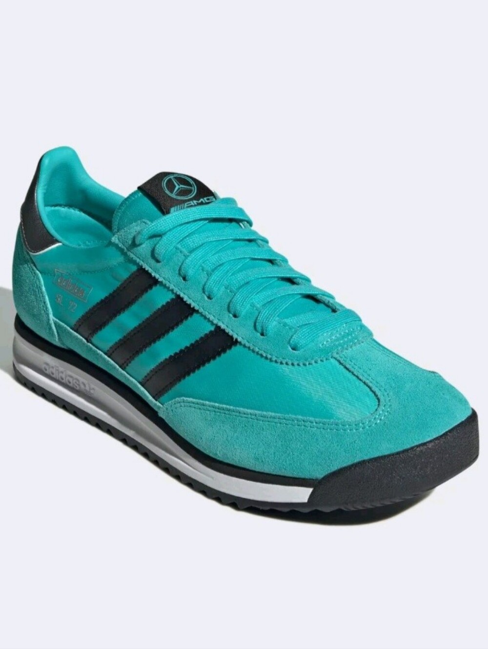 Bramd New adidas SL 72 Teal & Black Retro Runner Sneakers Mercedes benz. F1